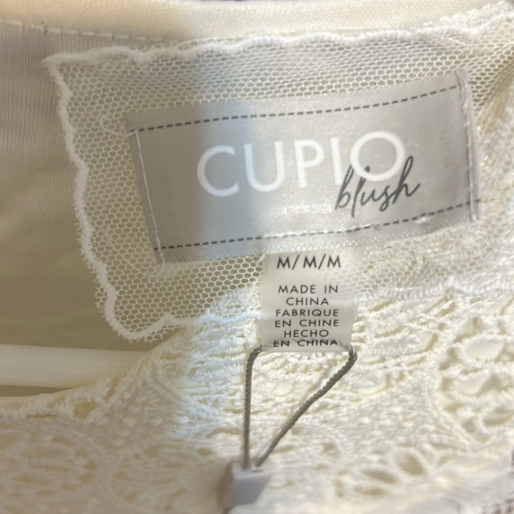 Cupio Women's Cream Lace Top M - Picture 5 of 8